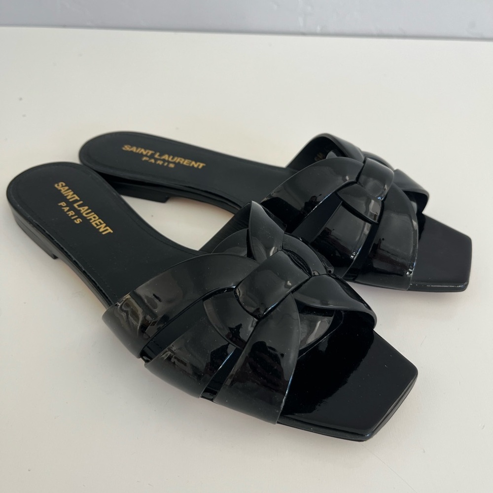 Auth SAINT LAURENT Patent Leather Sandals - Picture 4 of 8